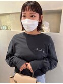 guest snap #ワイドバング#インナーカラー#外はねミニボブ