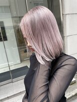 アミ ヘアー ガーデン(ami hair garden)&nbsp;ホワイトラベンダーピンク×切りっぱなしボブ