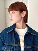 切りっぱなしボブメルティカラーオレンジブラウン似合わせカット