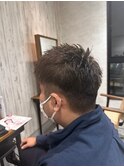 ベリーショート クルーカット×メンズカラー くすみカラー