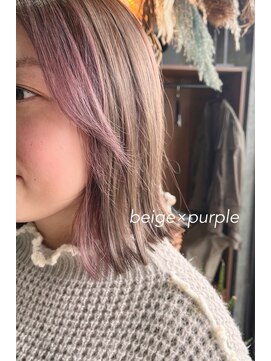 グラック(glac) beige×パープル