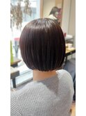丸みボブ×グレージュブラウン
