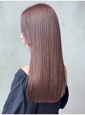 チェリーブラウンロング美髪韓国ヘア顔周りレイヤー_ba407932