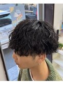 マッシュ波巻きスパイラルパーマ