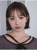 ボブ　ダークアッシュ　似合わせカット　大人ガーリー　外ハネ