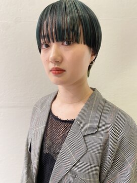 クラン エン バイ ヘッドライト 二子玉川店(clan en. by HEADLIGHT) マッシュショート/デザインカラー/ワイドバング/二子玉川