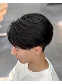 フェザーパーマニュアンスパーマセンターパート曲がる縮毛矯正