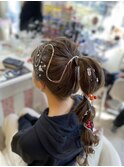 成人式崩れない玉ねぎポニーテール卒業式 前撮り撮影着付け 水戸