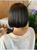 暗髪★大人耳掛け☆無造作×切りっぱなしボブ