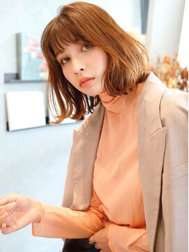 エムスラッシュ 横浜元町店(M.SLASH) ■シースルー前髪/プレミアムケアカラー/ふわふわボブ元町1-2★