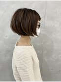 ハイライト×ベージュグラデーションボブ