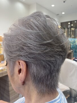 アッシュ 南町田グランベリーパーク店(Ash) 艶やかグレーショートヘア