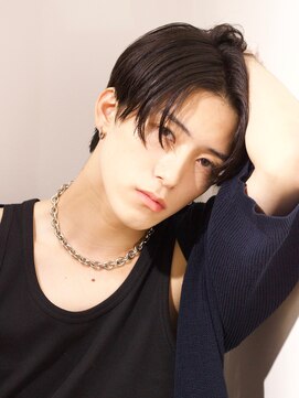 ネイビー(NAVY) 韓国風ナチュラルセンターパート