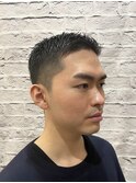 刈り上げ/短髪/ショート/黒髪/アップバング/清潔感/ワイルド
