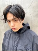センターパート×ニュアンスパーマ