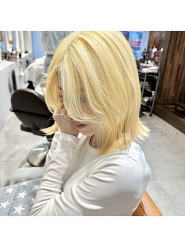 アデプト 金町店(adept) 【adept金町店　石崎Style】ブリーチ抜きっぱなしカラー×ロブ