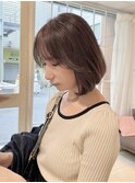 ハイトーンレイヤーボブ柔らかフォギーベージュ【横浜】