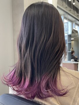 ジエクト ヴィシア(The Ect VIXIA) 裾カラーピンクラベンダー/ラベンダーピンク/グラデーション