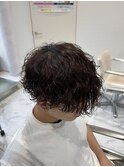 メンズショート／波巻きパーマ／プードルパーマ／スパイラル
