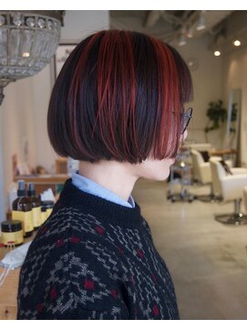 メグリ(meguri) ボブ　アンブレラカラー　ハイライト　デザインカラー