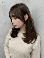 フォンズ(FONS)&nbsp;透明感ダークショコラ/ロングレイヤー/顔周りカット/ワンカール