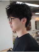 無造作マッシュニュアンスツイストパーマ
