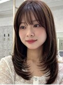 三鷹レイヤーカット韓国ダブルカラー顔周り前髪カットボブ