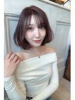 トップシェイプ(TOP SHAPE) 大人可愛いレッドブラウン艶ボブ