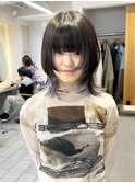 ニュアンスウルフカットインナーカラーラベンダー