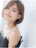 30代40代50代/小顔ひし形ショートボブ/ひし形レイヤーボブ