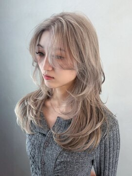 アルバム 新宿(ALBUM SHINJUKU) レイヤーセミロングブリーチミルクティー_ba594731