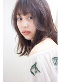 シースルーバングのふわくしゅエアリーミディアムグレージュ