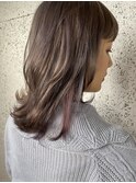 シアグレージュ×ワインレッド