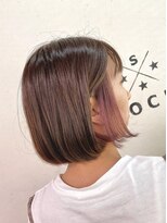 ヘアーアンドスパソシット(HAIR&SPA SOCIT) ワンレンボブ×ピンクイヤリングカラー