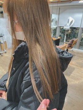 クラップス 上大岡(CLAPS) イヤリングカラー/ロング/ストレート/ハイトーン/ベージュ