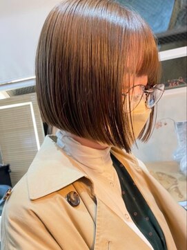 リール 銀座(R'EEL) 乾かすだけでまとまるボブ×アッシュブラウン