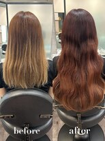 リリー(Lilley)&nbsp;【lilley 稲永麻衣】エクステ+ブリーチなしカラー+天神韓国ヘア