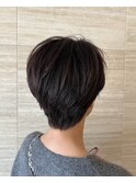 襟足すっきり耳かけショートベージュブラウン/上桂