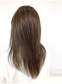 大人可愛い艶髪カラーくすみベージュくびれロングレイヤー