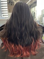 ジエクト カナウ(The Ect canow)&nbsp;エンドカラー/裾カラー/アプリコットオレンジ/韓国風巻き