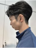 スペインカールフェザーパーマフェードメンズツイストメンズ