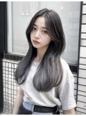 韓国風レイヤー　暗髪グレージュカラー