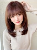 ミディアムウルフひし形シルエットひし形ボブヨシンモリ
