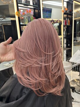 ラピス 渋谷本店(Lapis) ピンクラベンダーカラー/バタフライレイヤーカット/髪質改善