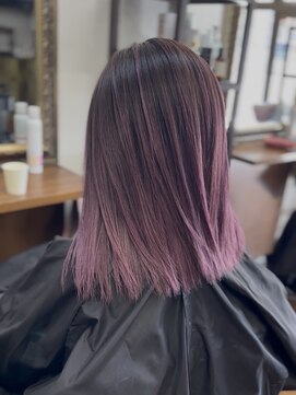 ヘアーサロン カラー 色彩店(COLOR) バレイヤージュ×ピンクカラー