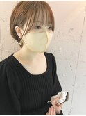 *滝田*耳かけ小顔顔まわりショートボブ ベージュ 20代30代40代