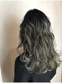 グラデーション ケアブリーチ シルバー グレージュ 