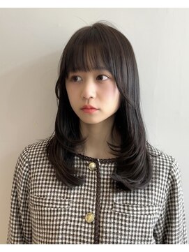 ワン バイ ジエクト(One by The Ect) 【レイヤーロング】黒髪アッシュカラー☆パープルブラック