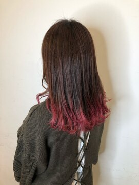 ユニ 江坂(Uni.) 髪質改善カラー　裾カラー　グラデーションカラー　レッド