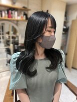 ラボヌールヘアー リアン 川越店(La Bonheur hair Lier) ブルーブラック/レイヤーロング